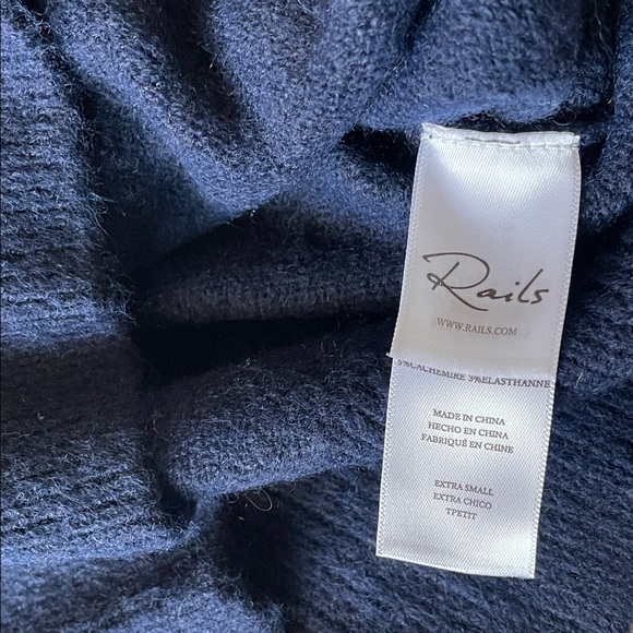 RAILS Matilda Cropped Cardigan Sweater In Navy Blue size XS - Picture 9 of 10